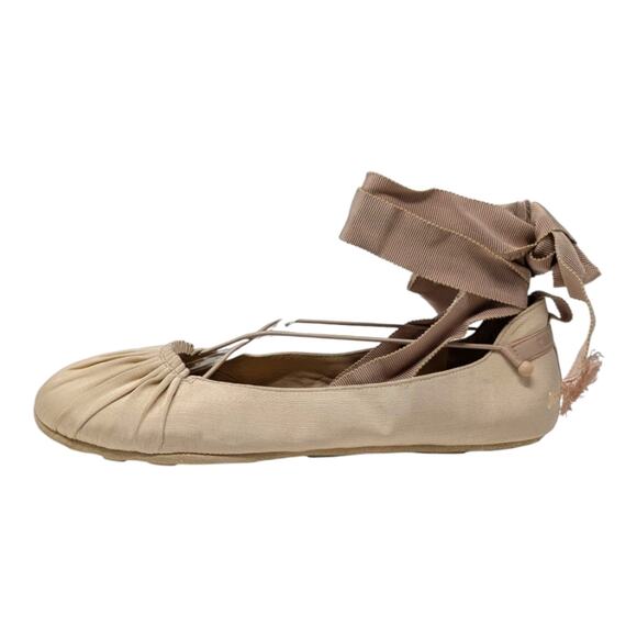 Christian Dior Spring 2019 ballet flat sneaker sneakerina ribbon ties pink 37 - Picture 4 of 15